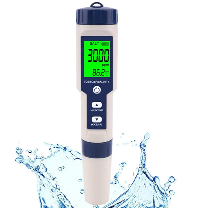 Pool Salt Tester & PH Meter, Hofun Digital Salinity Meter and for...