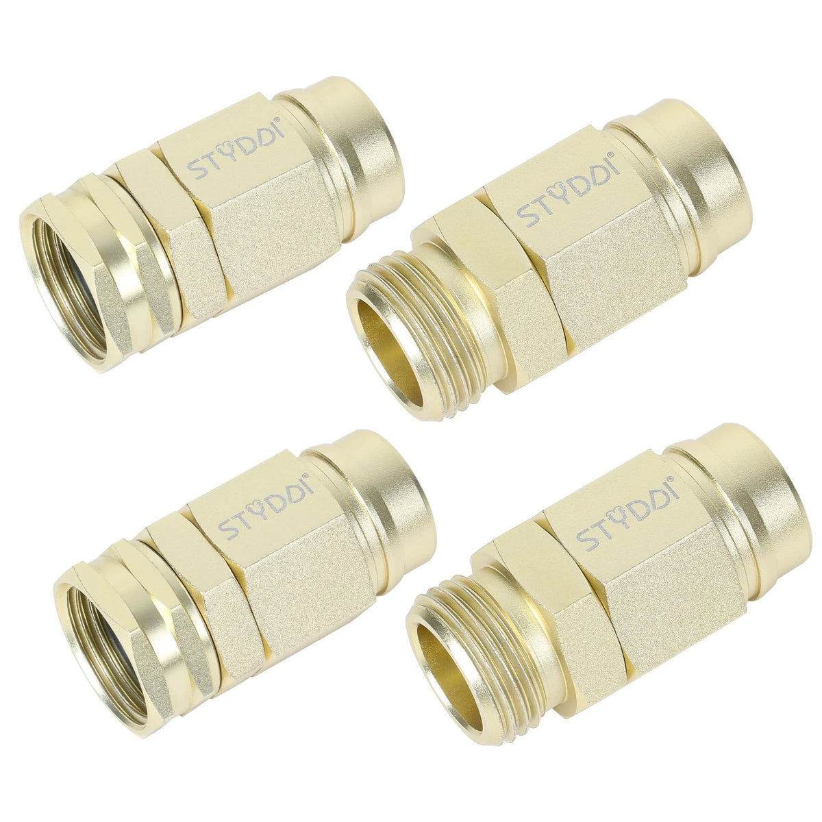 STYDDI Metal Heavy-Duty 5/8-inch Garden Hose Connector Repair Fittings, Gold
