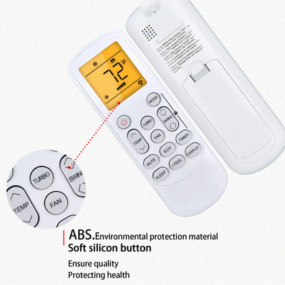 Remote Control For Pioneer Diamante Series Air Conditioner With backlight
