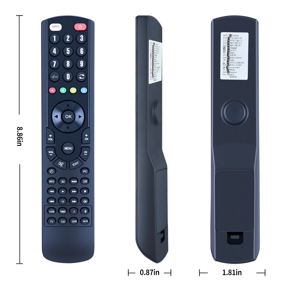 Replacement Remote Control For Marantz RC001PMND, ND8006, PM8006