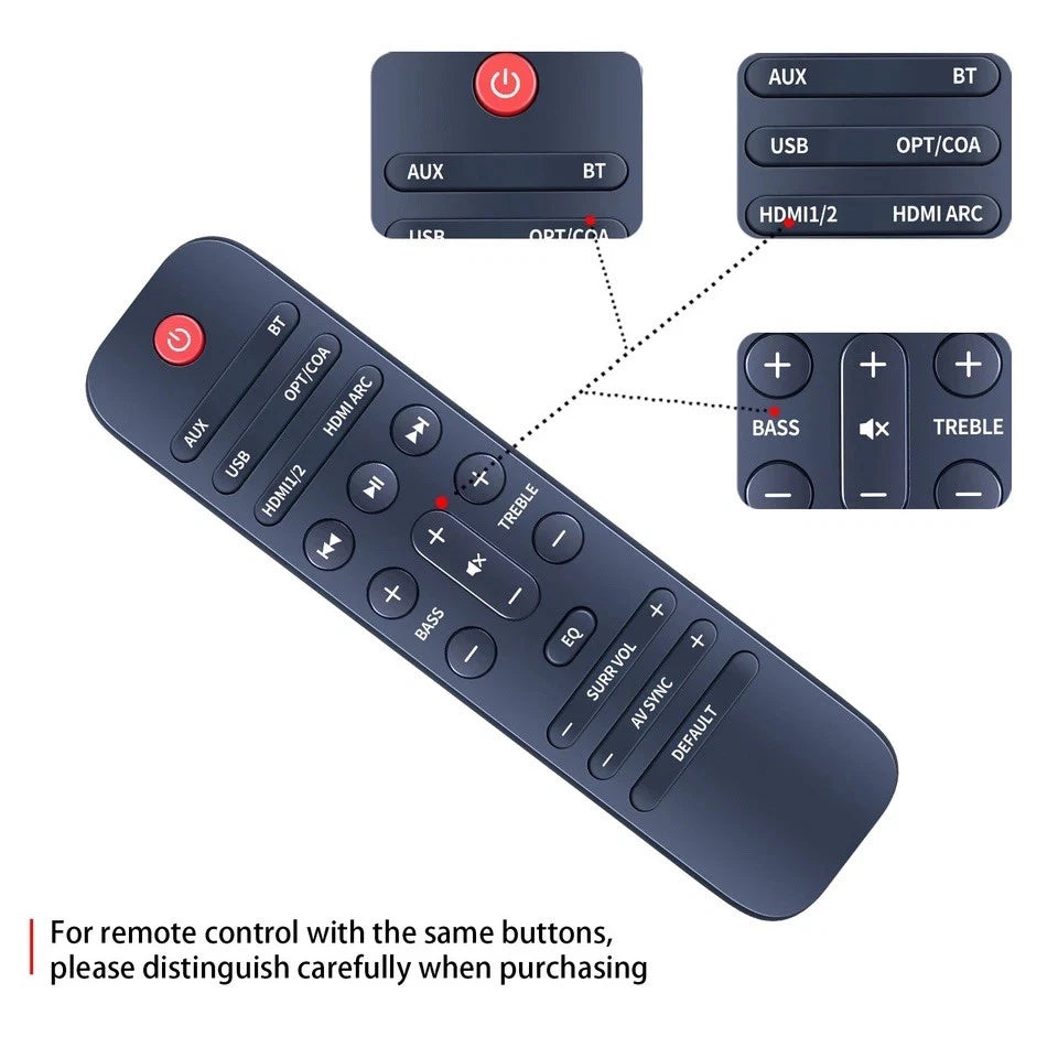 For Enclave Eclipse 5.1.2 Soundbar Replacement Remote Control