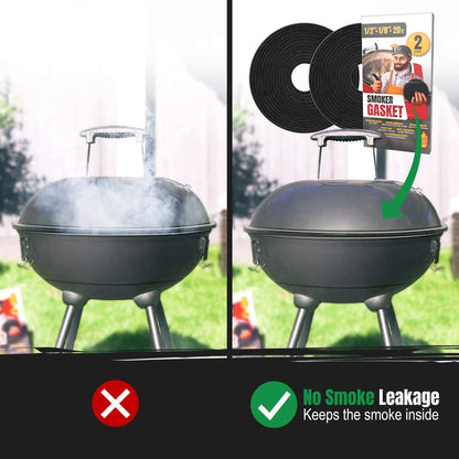 Smoker Chef XXL 20 FT Grill Gasket for Smokers - Black 1/2’’ 20 FT, Charcoal