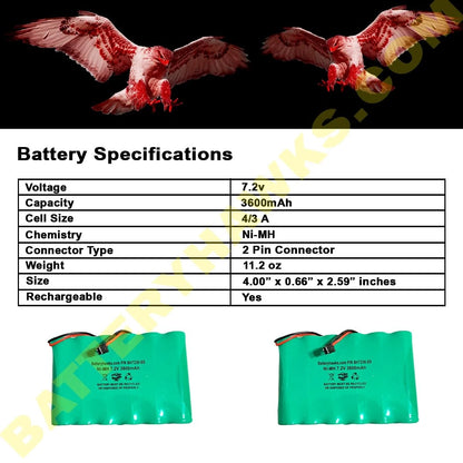 6PH-H-4/3A3600-S-D22 7.2v 3600mAh Ni-MH DSC IMPASSA 9057 Battery Wireless...
