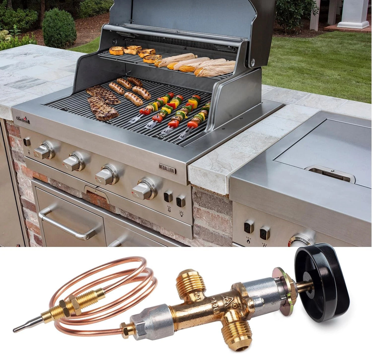 Gas Fireplace Fire Pit Flame Failure Safety Control Valve Kit and Assembly...