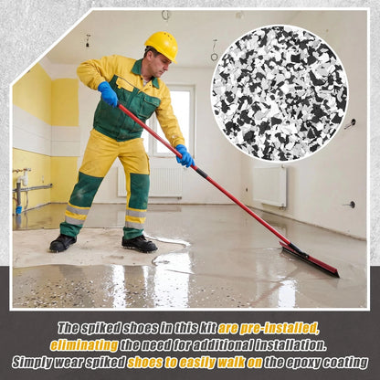 Garage Epoxy Floor Coating Tool Kit with Spike Shoes - Complete DIY Concrete...