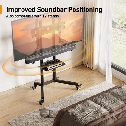 Perlegear Soundbar Mount with Adjustable Height, Sound bar up to Black