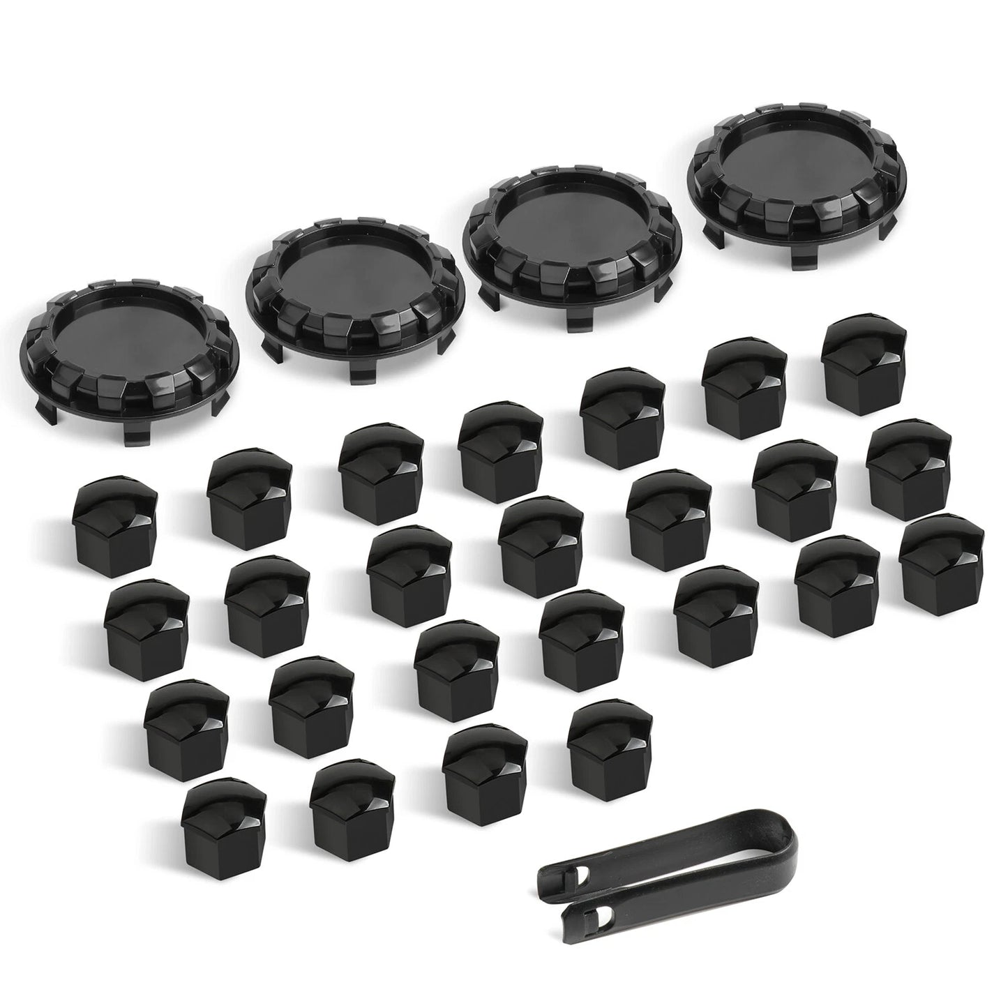For Tesla Cybertruck Lug Nut Covers & Center Caps (24 Lugs + 4 Caps ) - Glossy