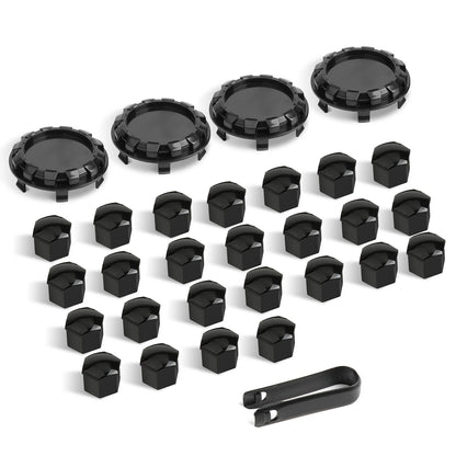 For Tesla Cybertruck Lug Nut Covers & Center Caps (24 Lugs + 4 Caps ) - Glossy