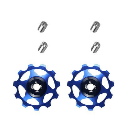 2Pcs Blue Bicycle Derailleur Pulley Wheel Kit 11T Ceramic Bearing Bike Parts