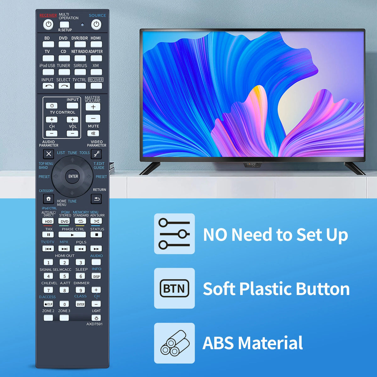 AXD7591 Remote Control For Pioneer Receiver SC-35 VSX-33 VSX-32