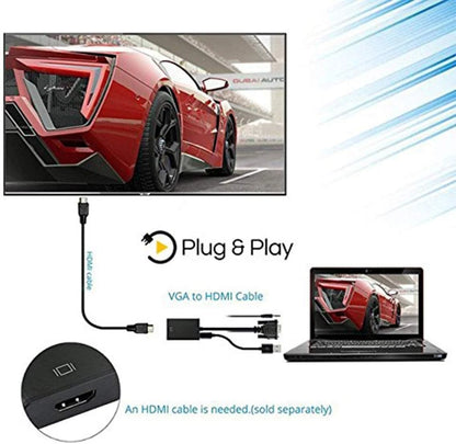 VGA to HDMI, 1080P HDMI Adapter (Male Female) for Computer, 1 Pcs