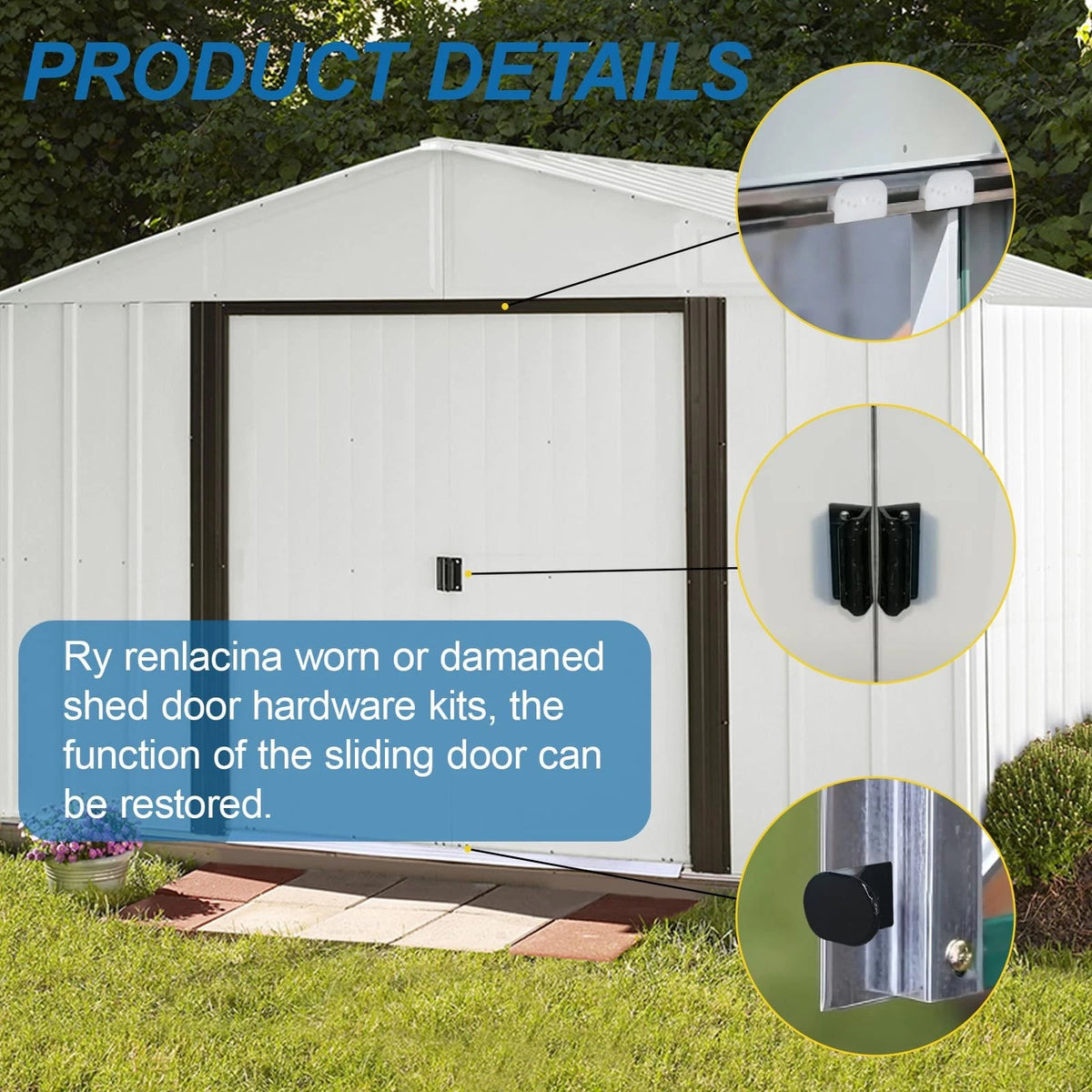 EAORBD DK100-A Shed Door Tune-Up Kit for Arrow Sliding 1 Pack, Black, White