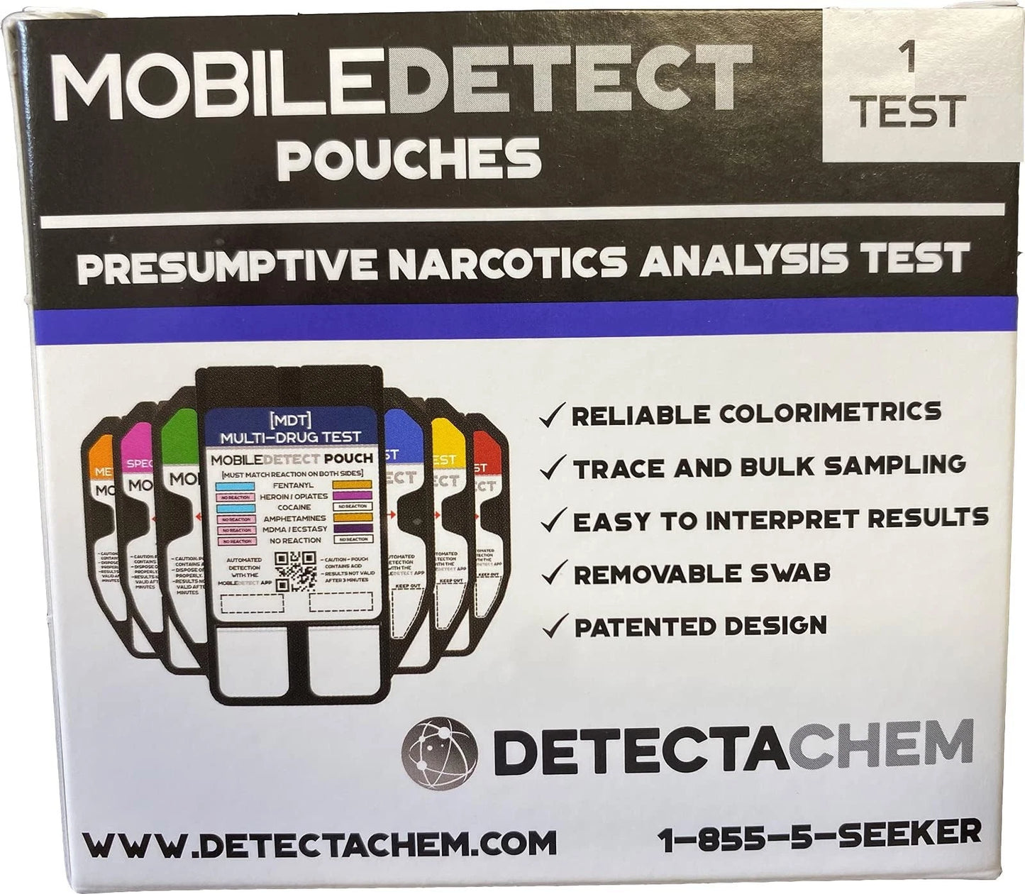 MobileDetect Pouch Residue Detection Multi-Drug Test Kit - Rapid Surface...
