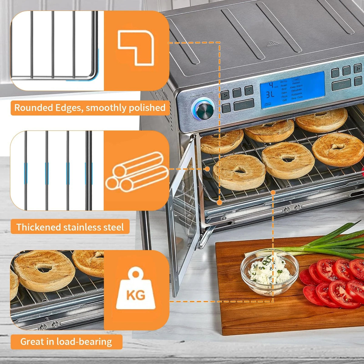 GWYSY Air Fryer Wire Rack for 14.5''*11.5'' Emeril 25QT, Silver