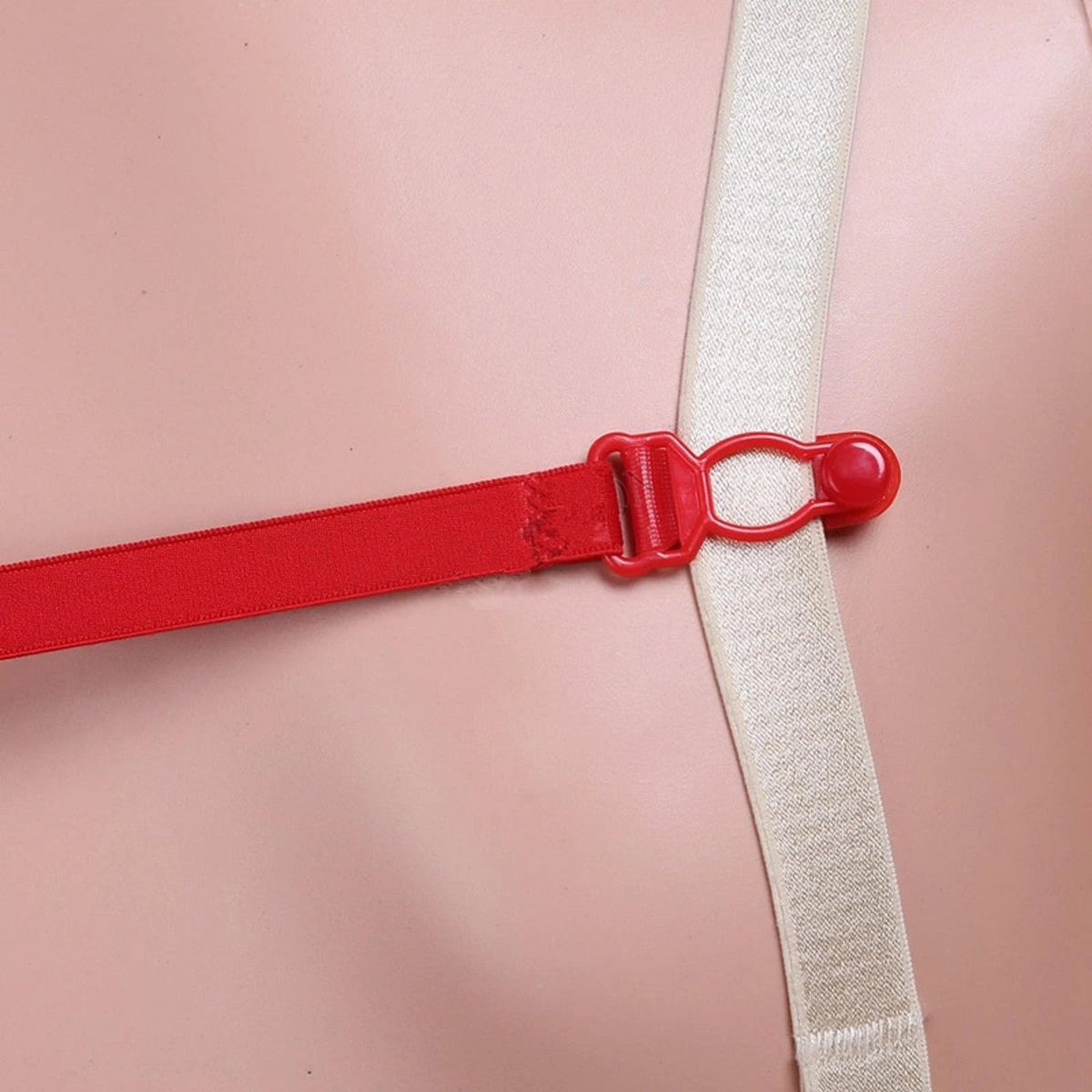 5pcs Women Elastic Band Non-Slip Adjustable Bra Straps Holder with Clip