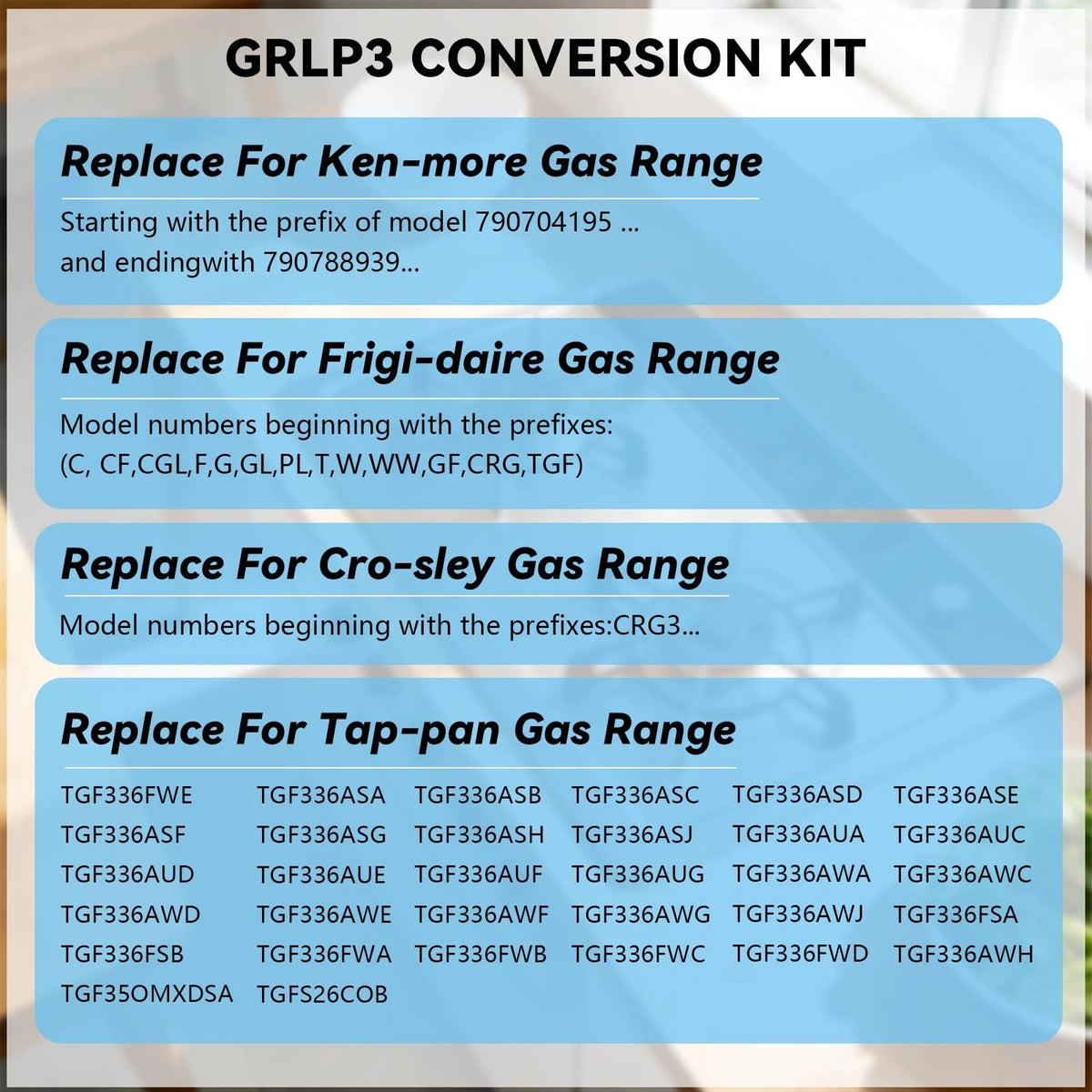 RASETSU GRLP3 LP Gas Conversion Kit for Electrolux Kenmore One Size, Gold