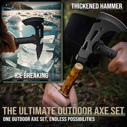 Freelander Tactical Axe 2 Pack, Sharp Tomahawk with Sheath, Portable Black
