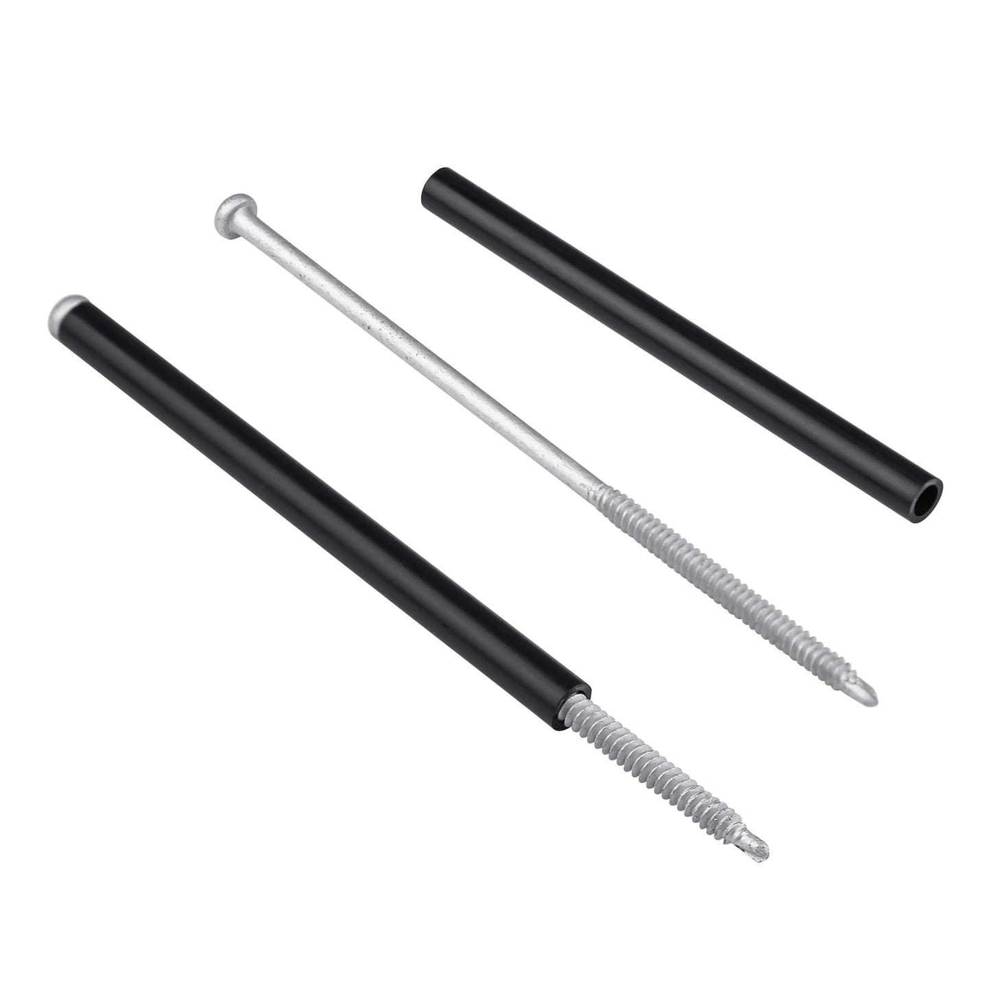 Xadnitu 10 Pieces 7" Gutter Screws with Ferrules and Driving Black, Silver