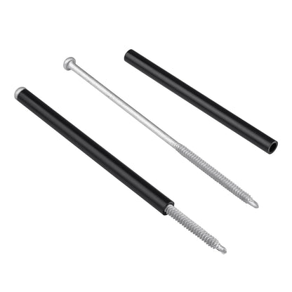 Xadnitu 10 Pieces 7" Gutter Screws with Ferrules and Driving Black, Silver
