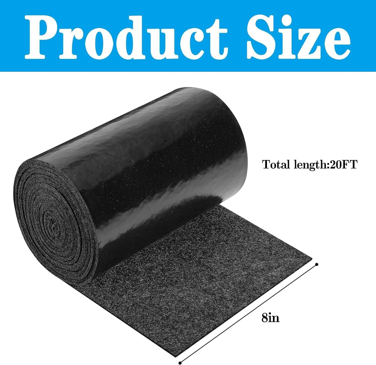 DECOHS 8 Inch x 20 Ft Boat Trailer Bunk Carpet - 8inch x 20ft, x 20ft