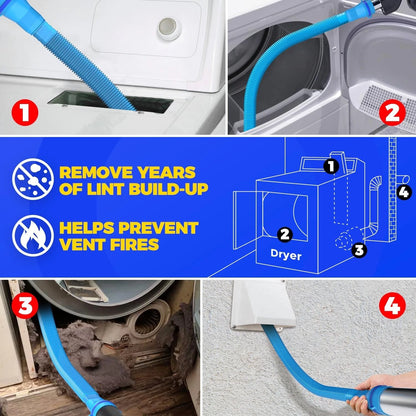 Holikme Upgraded 2 Pieces Dryer Vent Cleaner Kit Compatible with Most Blue