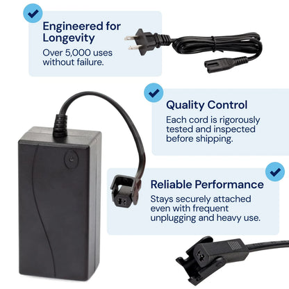The Blue Cactus Company Reclining Universal Power Cord (Pack of 1), Black