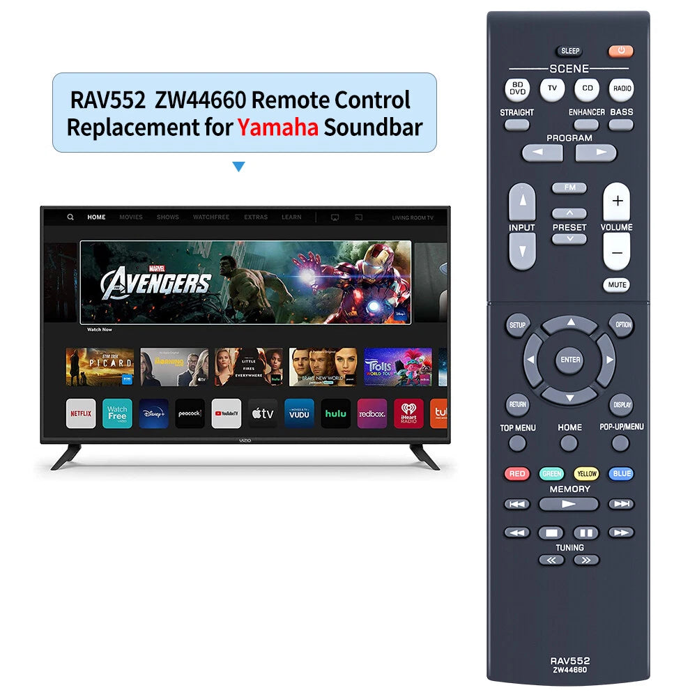 RAV552 Remote Control For Yamaha AV Receiver RX-V385 HTR-3072 RX-V381 HTR-3069
