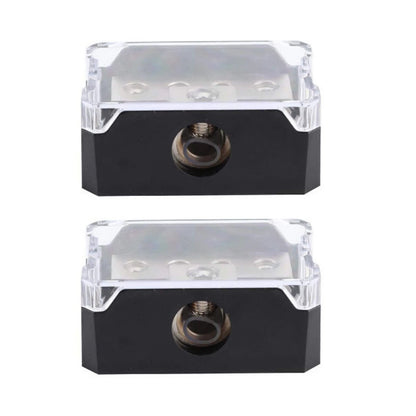 7*4.5*2.9cm 2Pcs Car Audio Power Distribution Block 0/2/4 AWG Input