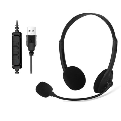 USB Headphone With Flexible Microphone Boom For Customer Service Job Call Center