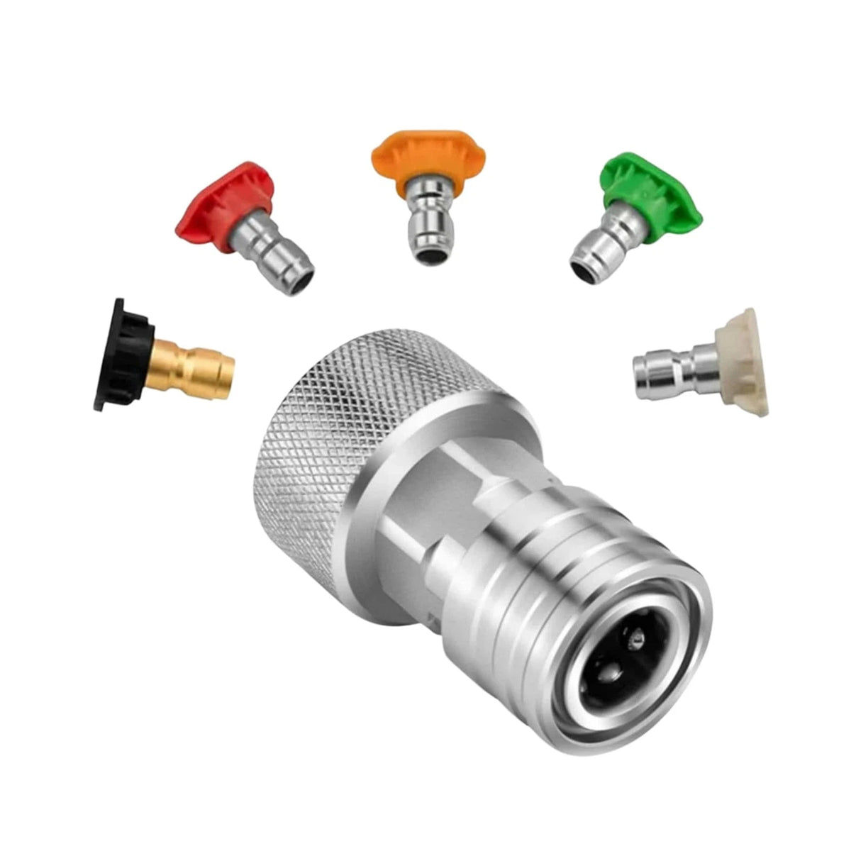 Garden Hose to Pressure Washer Quick Connect Kit 3/4" GHT 1/4" Adapter 5 Nozzles