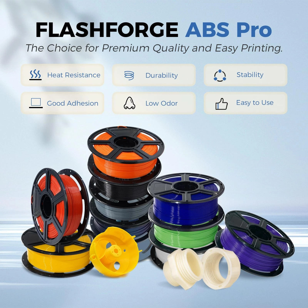 FLASHFORGE ABS Pro Filament 1.75mm Black, 3D Printer 1kg Black