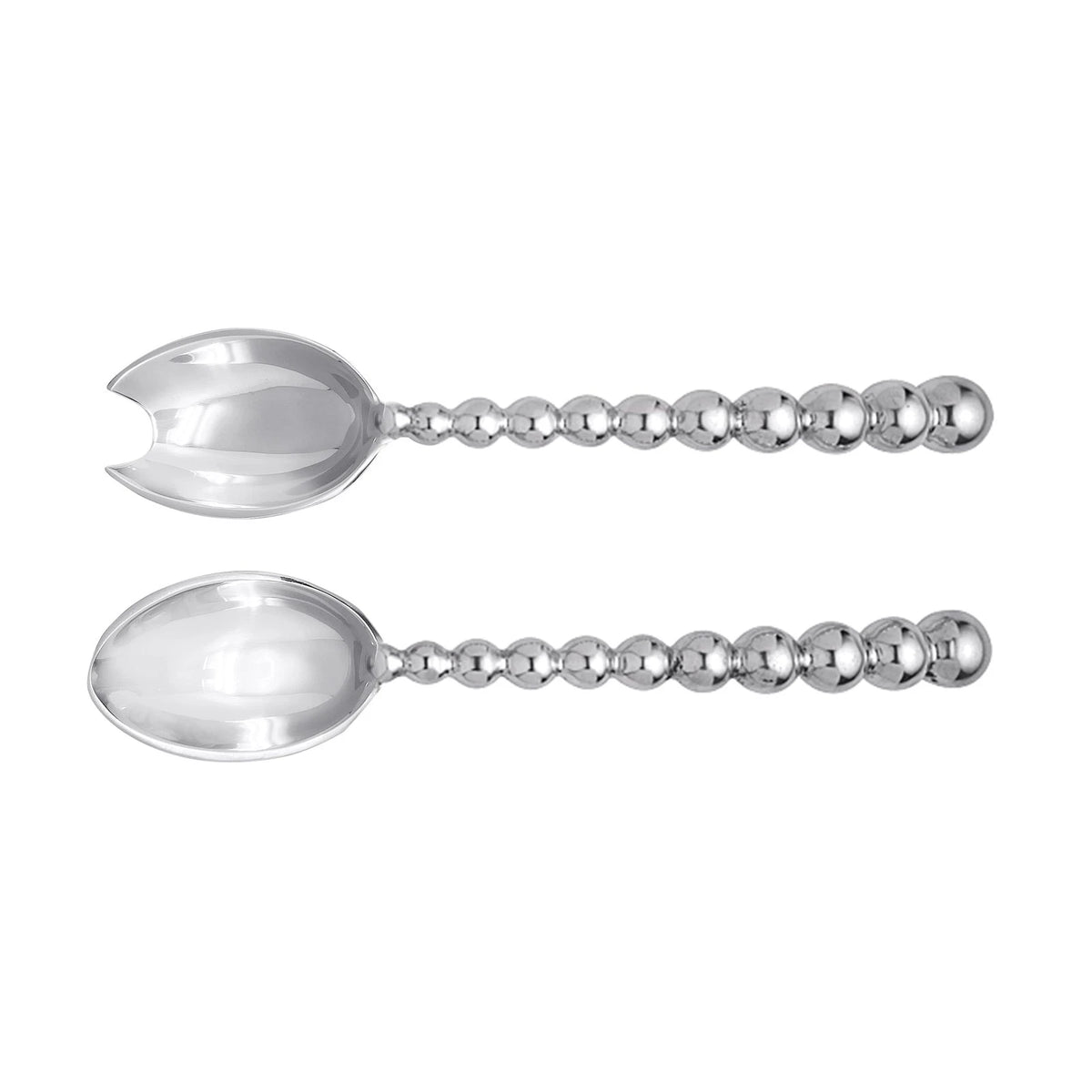 Mariposa Pearled Salad Servers One Size, Silver