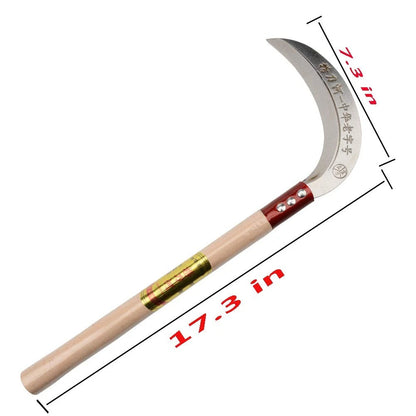 Steel Grass Sickle,Clearing Sickle,Manganese Blade/Hardwood Handle...