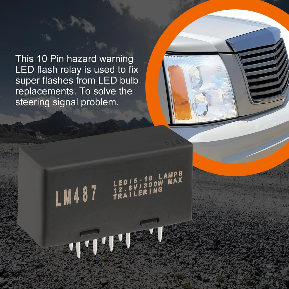 ISINFLASH Flasher Relay for Led Warning and Turn Signal Fix Hyper Flash BLACK