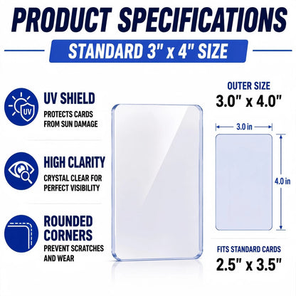 Amzlink® 400 Card Sleeves Toploads for Cards, 3" x 4" 3in*4in, Blue + White