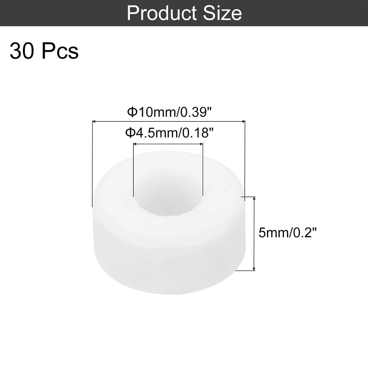 MECCANIXITY 30 Pcs Ceramic Washers, 4.5 x 10 x 5mm Round 4.5mm x 10mm x