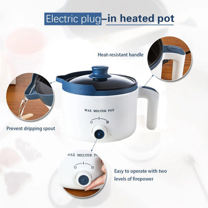 Ksedcon Electric Wax Melter for Candle Making wax melting pot kit 1pcs, white