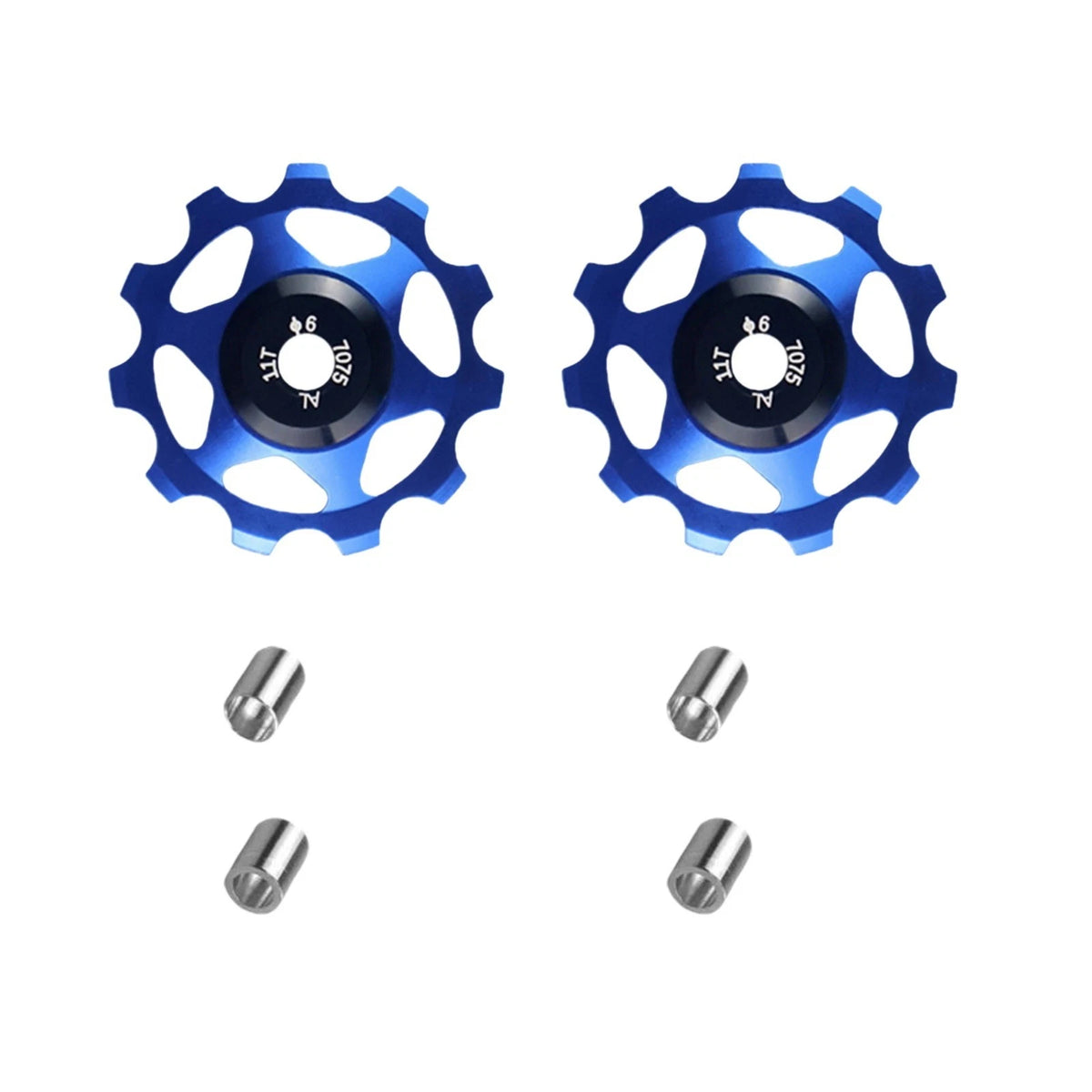 2Pcs Blue Bicycle Derailleur Pulley Wheel Kit 11T Ceramic Bearing Bike Parts