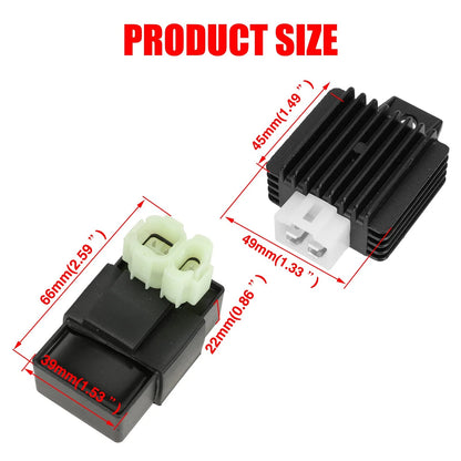 GREHUA GY6 Ignition Coil Starter Solenoid Voltage Regulator CDI Compatible...
