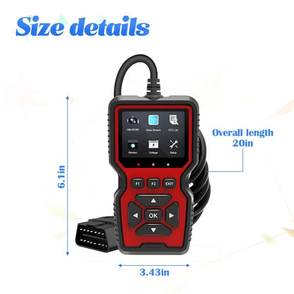 BESULEN Car OBD2 Scanner, V519 Auto Code Reader, 2.6*1.7*0.6in, Black