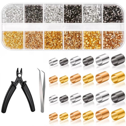 2200PCS  Plated Copper Crimping Beads Accessories For DIY Jewelry Making