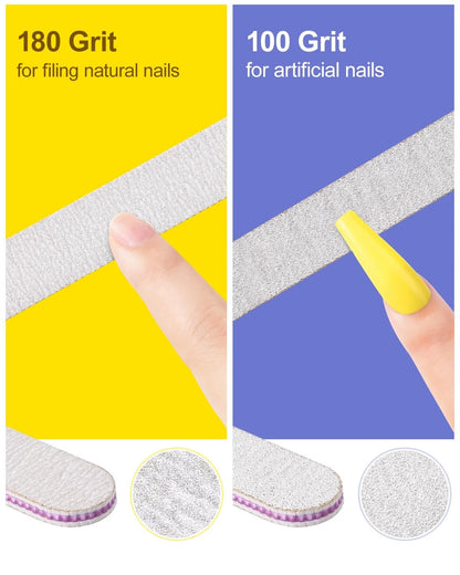MORGLES Nail File and Buffer Blocks with 16 Count (Pack of 1), Multi-colour