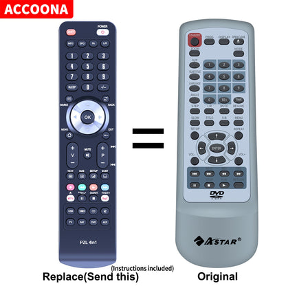 Replacement Remote Control For Astar DVD-3100 DVD3100 DVD
