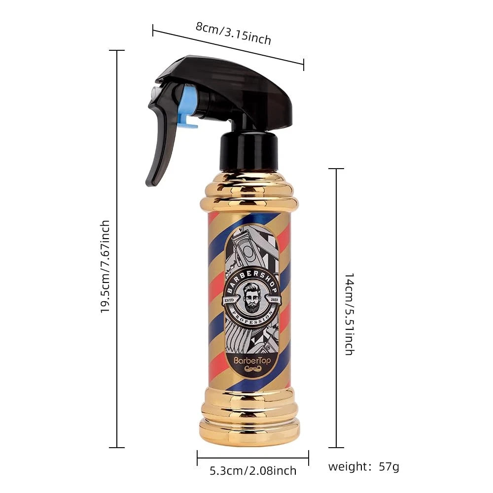 Barber Spray Bottle, Stylist Fine Mist Sprayer, 6.8 Ounces, Silvery