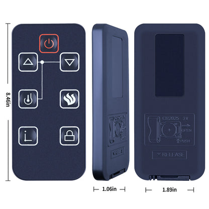 Remote Control For FEBO Flame E3001 ZHS-30-B 15IN-23-100 Electric Fireplace