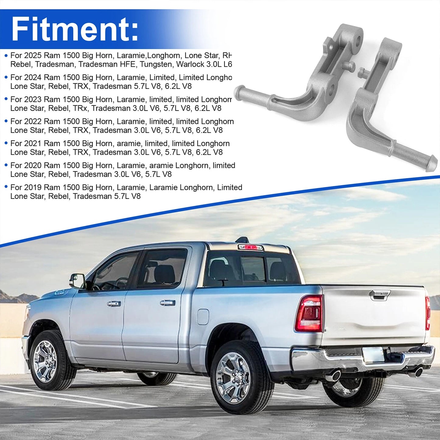 2Pcs Exhaust Bracket Left Right For Ram 1500 2019-2025 68275662AB 68395841AA