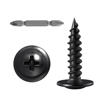 Wensilon (250 pcs)#8×1" Black Truss Head Wood Screws Quick Metal #8×1",
