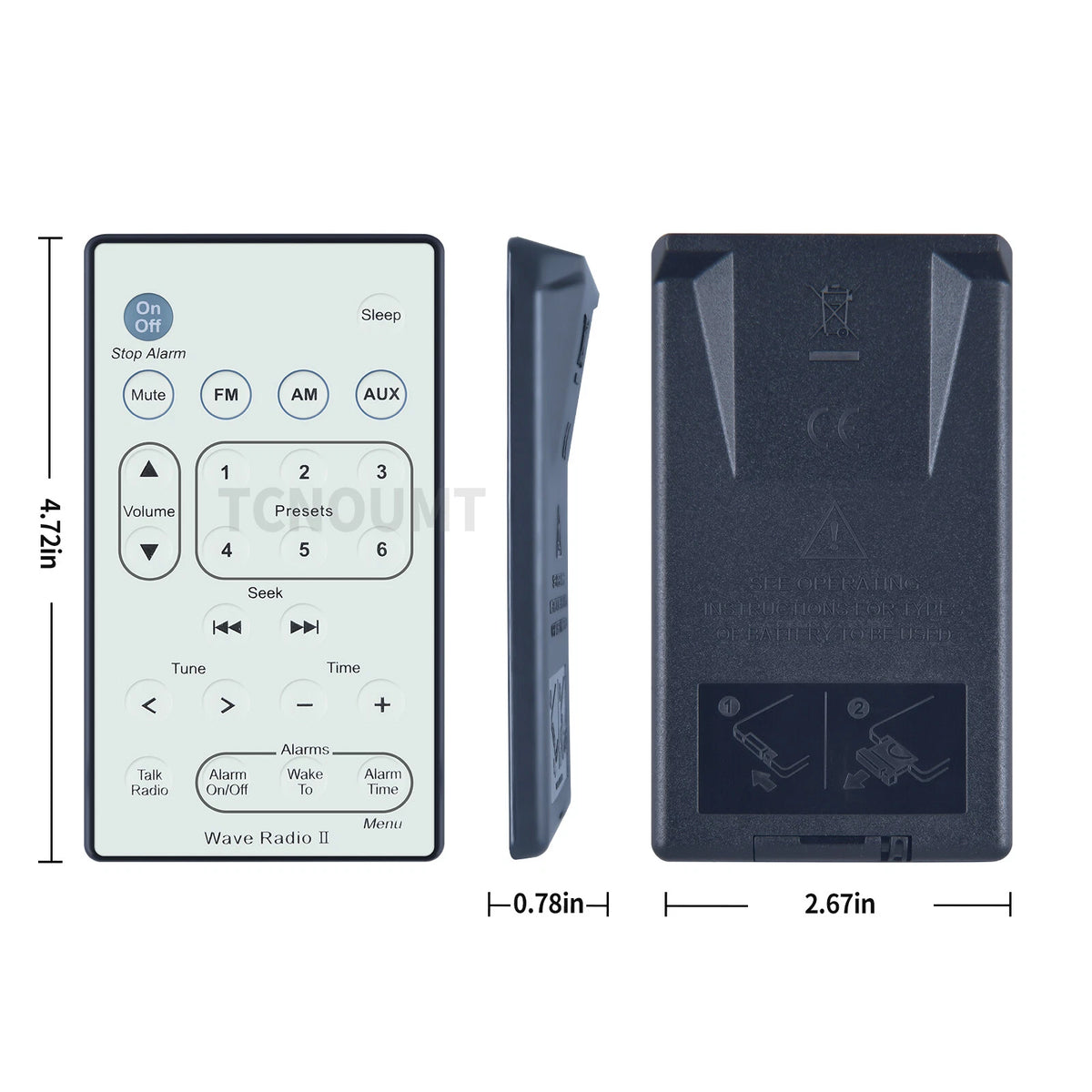 For Bose Wave Radio II AWR1B1 AWR1B2 Replacement Remote Control white