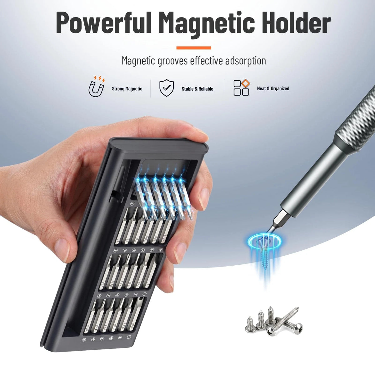 KATERK 25-in-1 Small Screwdriver Set - Precision Mini Precision, Black