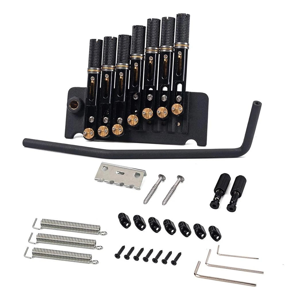 Alnicov 7 String Headless Guitar Bridge Tremolo System with Tailpiece Black
